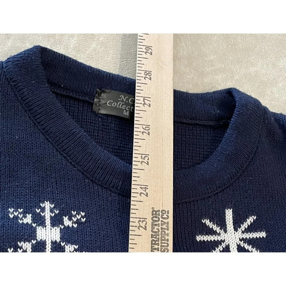 N.C. Collection Ugly Merry Christmas Holiday Sweater Santa Reindeer Medium Knit - Picture 5 of 8